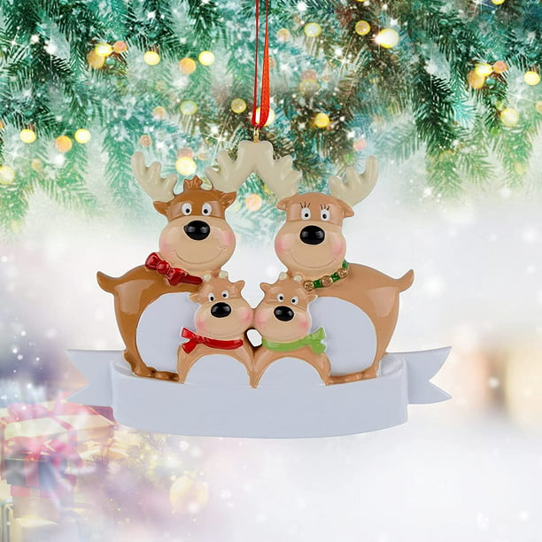 Reindeer Family of 2 Personalized Ornament for Christmas Tree Decoration 